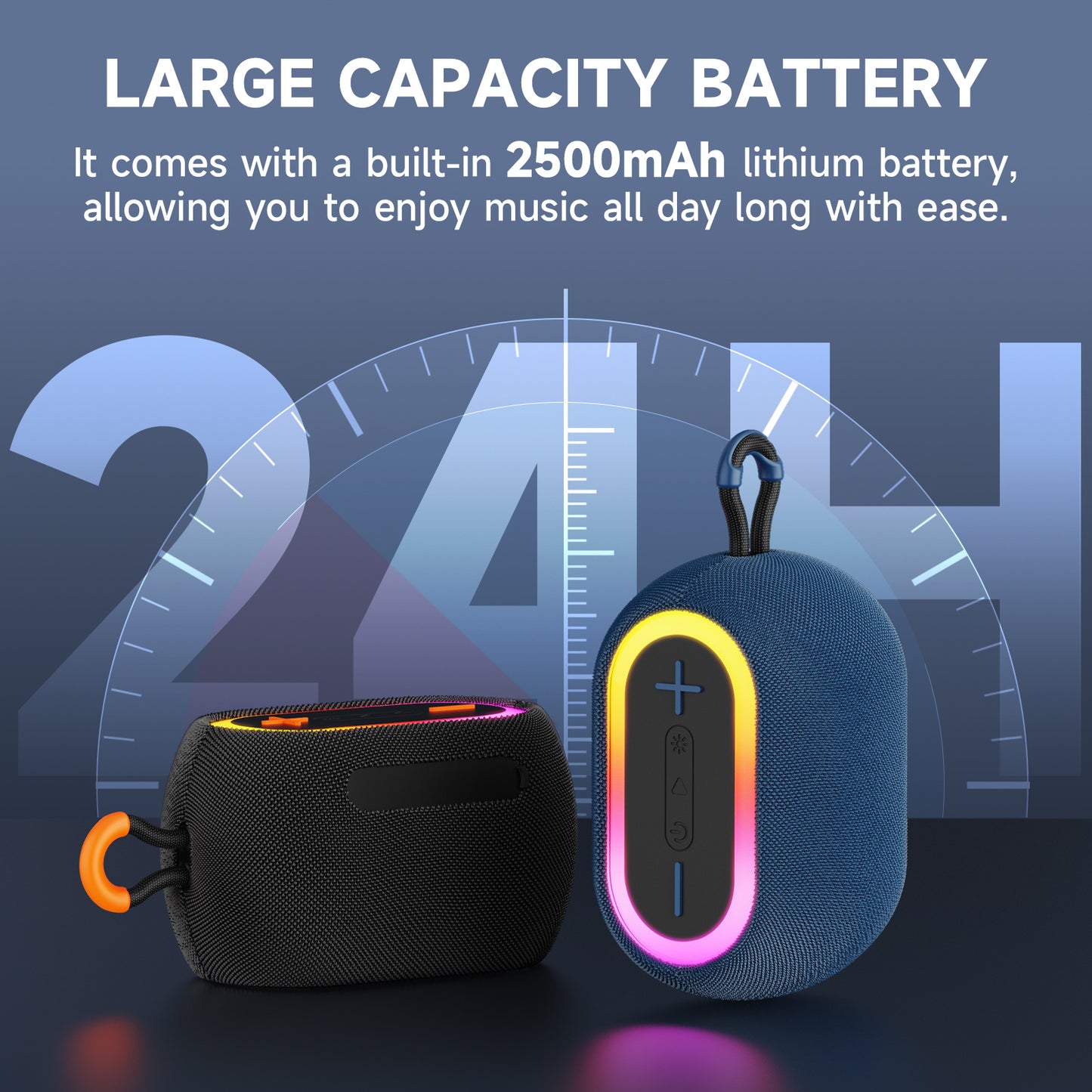 JYX L1Black Portable Bluetooth Speaker & Mini Wireless Speaker With DJ Lights Rich Stereo Bass Aux & IPX7 Waterproof Outdoor Speaker