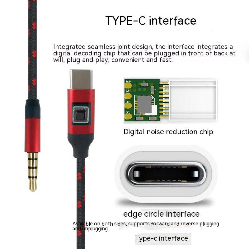 Type-c Microphone Mouthpiece Audio Cable