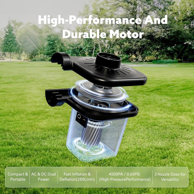 Electric Air For Inflatables, Quick Fill Inflator Deflator With 3 Nozzles Portable Air Mattress For Beds, Pool Floats, Swimming Rings,Outdoor Camping Inflatable,