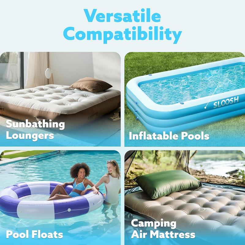 Electric Air For Inflatables, Quick Fill Inflator Deflator With 3 Nozzles Portable Air Mattress For Beds, Pool Floats, Swimming Rings,Outdoor Camping Inflatable,
