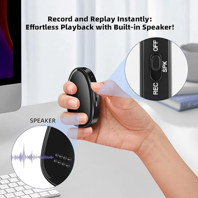The Voice Recorder Is Miniature And Has A Built-in Horn Magnet