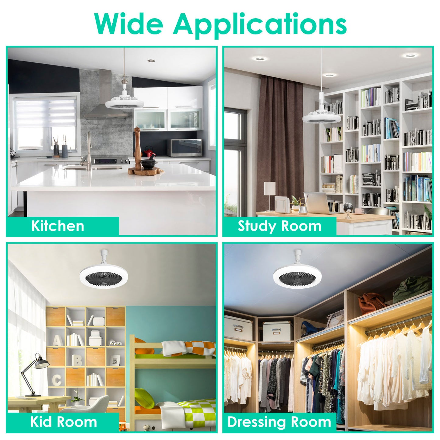 White-Grey Options -- 1Pc Ceiling Fan With Lights Remote Control 9.44in E27 Socket Fanlight With Dimmable Dimming Light Color Brightness 3 Fan Speed Timer Function
