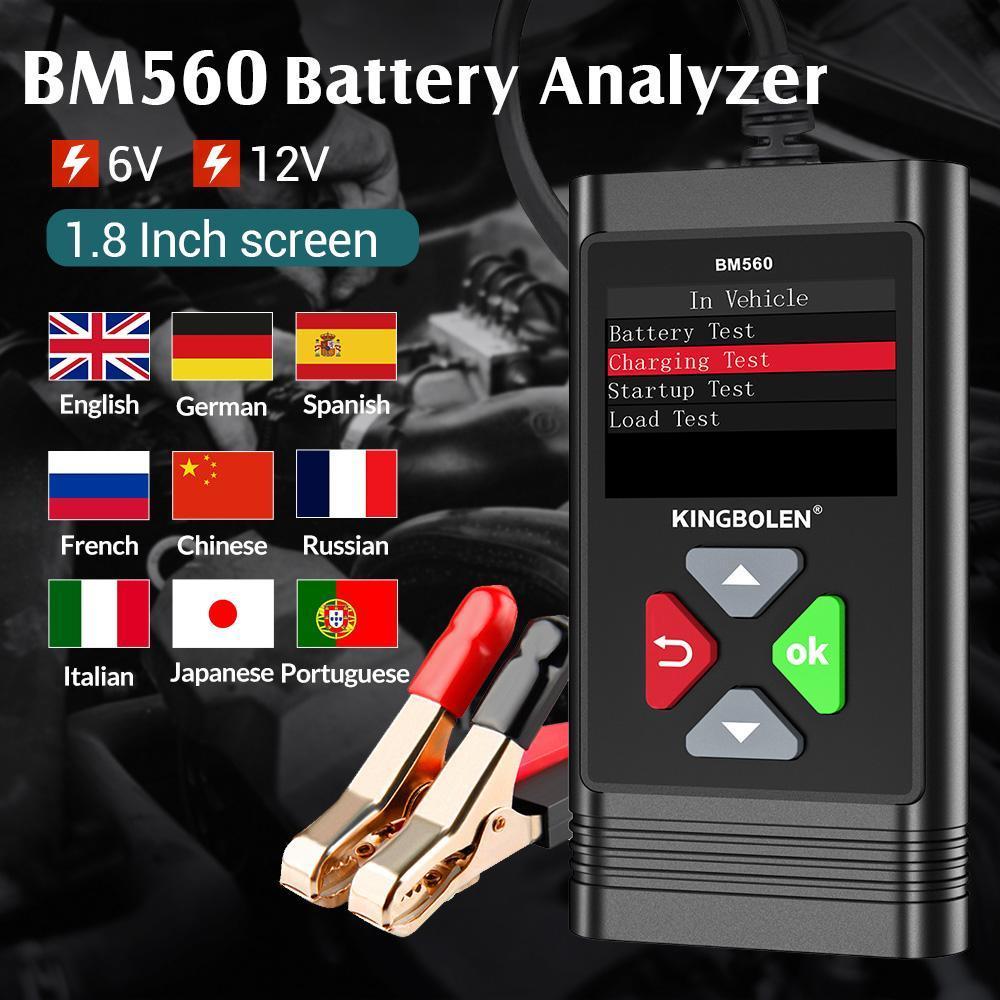 Jinbolun BM550 Car Battery Tester 6V 12V 24V Voltage Tester Battery Analyzer Diagnostic Instrument For All Cars