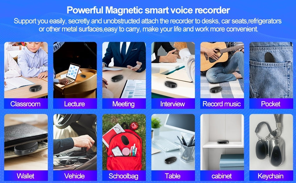 The Voice Recorder Is Miniature And Has A Built-in Horn Magnet