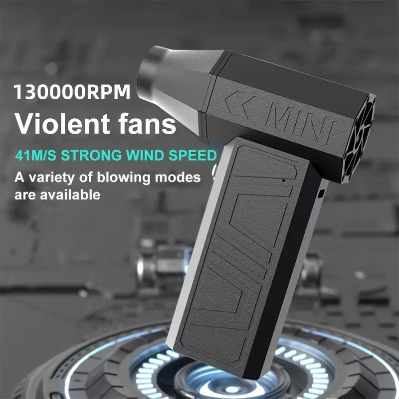 2025 Newest Enhanced Violent Brushless Turbine Fan, Air Duster 130,000RPM High Speed Mini Blower, 4-speed Adjustable Power Turbine Jet Fan, Portable Dust Collector For Cleaning Electronics, Cars, Home