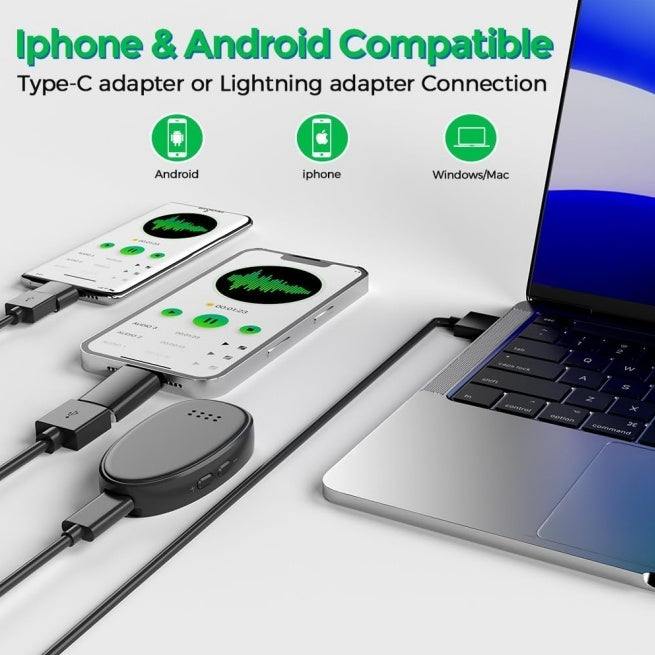 The Voice Recorder Is Miniature And Has A Built-in Horn Magnet