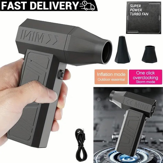 2025 Newest Enhanced Violent Brushless Turbine Fan, Air Duster 130,000RPM High Speed Mini Blower, 4-speed Adjustable Power Turbine Jet Fan, Portable Dust Collector For Cleaning Electronics, Cars, Home