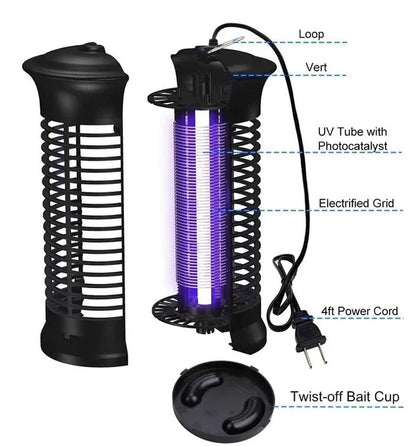 Electric Fly Gnat Killer Lamp Pests Fly Insect Trap Mosquito Bug Zapper 4,000V