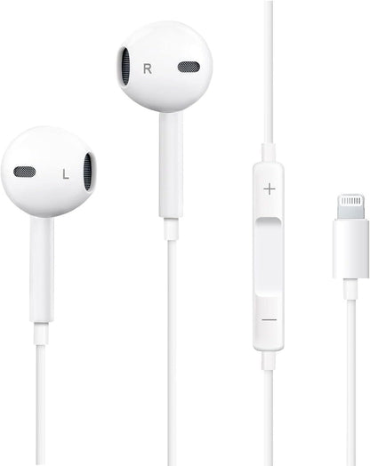 Lightning In-ear Headphones For IPhone14,13,12,11,7,8 Plus, XS, With Lightning Connector, IPhone Wired Earbuds, Built-in Remote Control To Control Music, Calls, And Volume