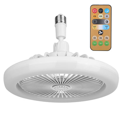 White-Grey Options -- 1Pc Ceiling Fan With Lights Remote Control 9.44in E27 Socket Fanlight With Dimmable Dimming Light Color Brightness 3 Fan Speed Timer Function