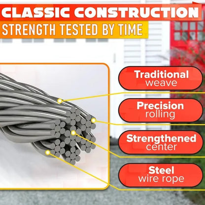 Garage Door Cable For 8 Ft Door 9 Ft 7 In Long Heavy Duty 304 Steel Galvanized Cables Pack Of 2 Corrosion Resistant Rust Proof Wire Durable Smooth Operation Easy Installation Reliable