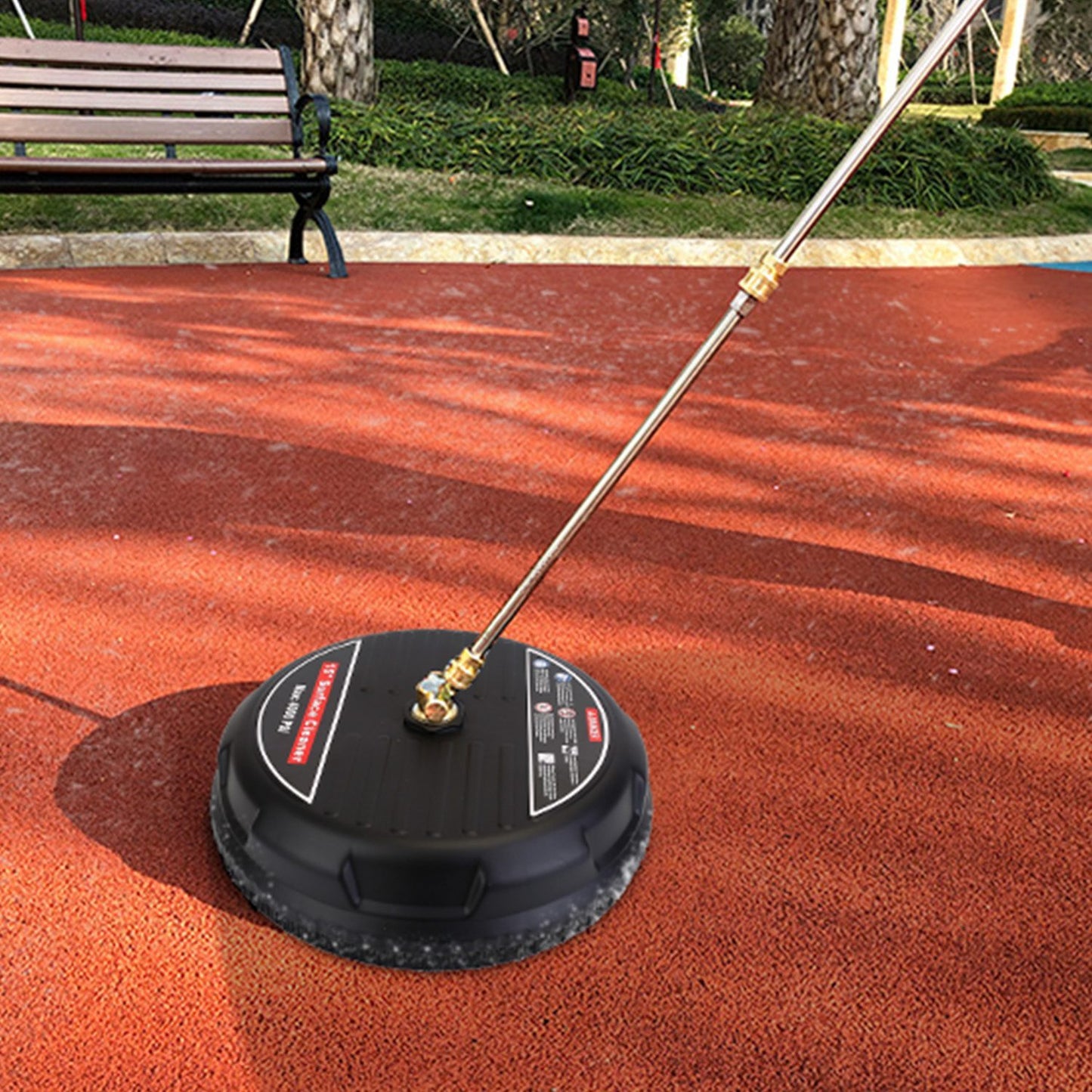 1 Set 15in High Pressure Flat Surface Cleaner 4000PSI Disc Power Washer Broom With 2 Washer Extension Wands 2Pc Replacement Nozzles